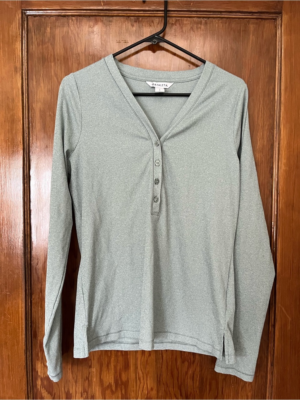 Athleta Women's Long-Sleeve Henley in Sage Green